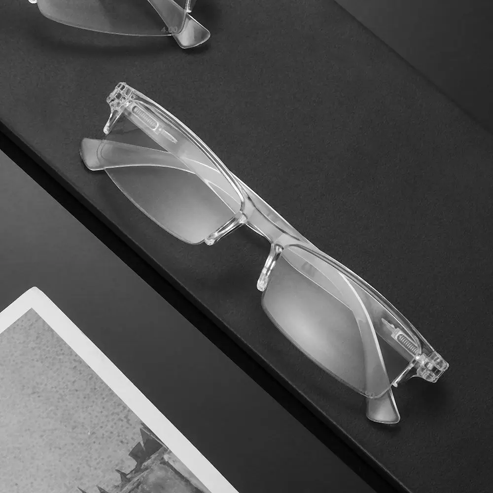 Hoch auflösende transparente Silber harz linse presbyopische Brille Lesebrille Flachs piegel Brille Kunststoff rahmen – Detail 1