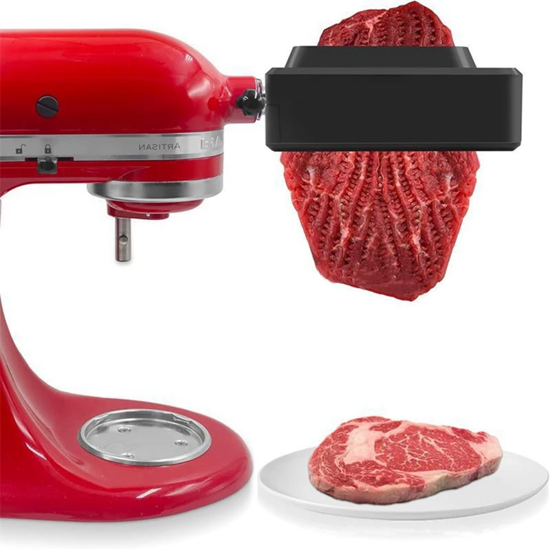 Meat Tenderizer for Kitchenaid Stand Mixer Stainless Steel Gears Meat Tenderizer Kitchen Poultry Tenderizers Black