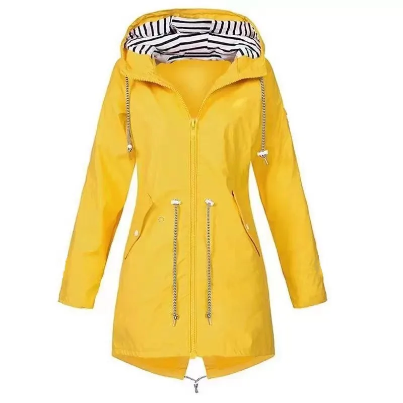 

Rain Jacket Women's Waterproof Breathable Softshell Raincoat Transition Lightweight Jacket with Hood for Outdoor Hiking Cycling