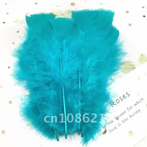 터키 플랫 깃털, 웨딩 쥬얼리 홈 장 천연 깃털, 밀리너리 트리밍 아트 공예, DIY 장식, 10-15cm, 50 개