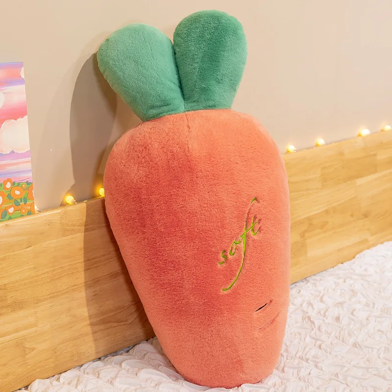 무우 봉제 인형 장난감, 귀여운 수면 베개 당근, 과일 및 야채, 긴 인형, 어린이 생일 선물 보내기, 50cm