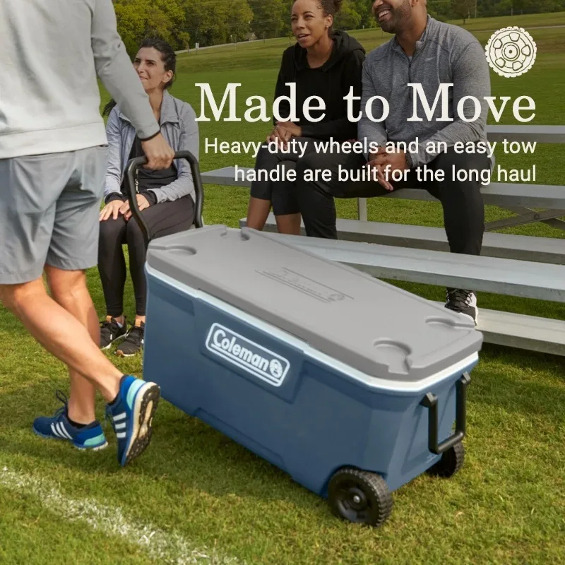 Coleman 100QT Ice Chest Cooler with Wheels, 3