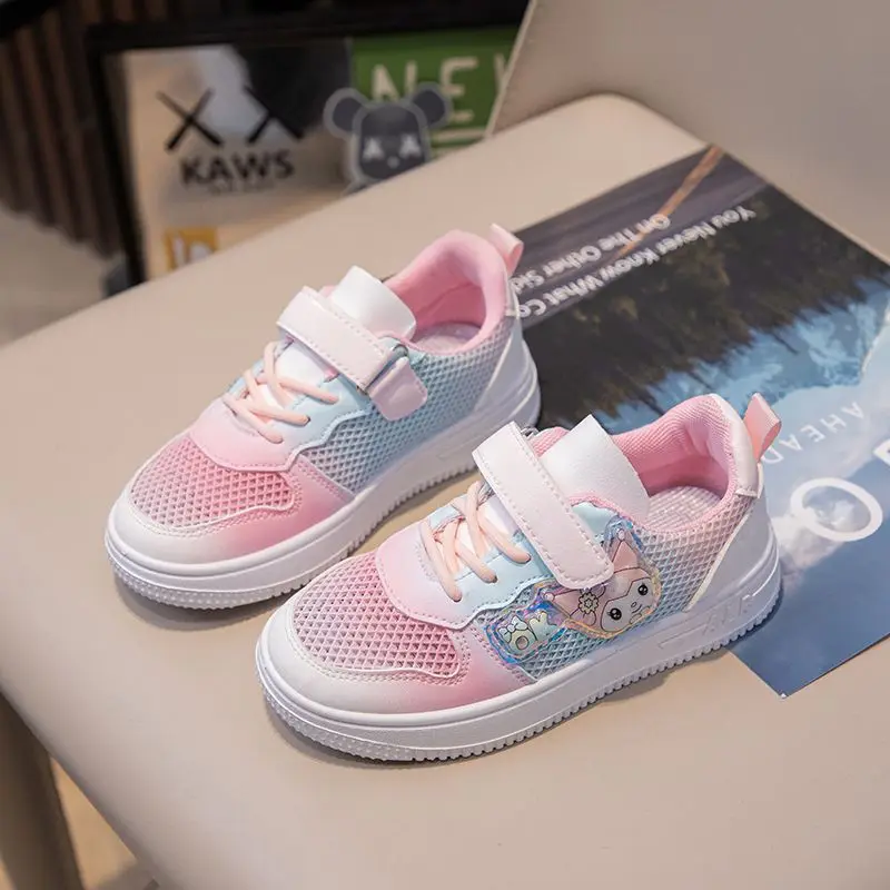 

Летние кроссовки Kuromi аниме Kawaii Sanrio, повседневная обувь, Симпатичные Мультяшные детские дышащие сетчатые спортивные кроссовки, подарки для детей