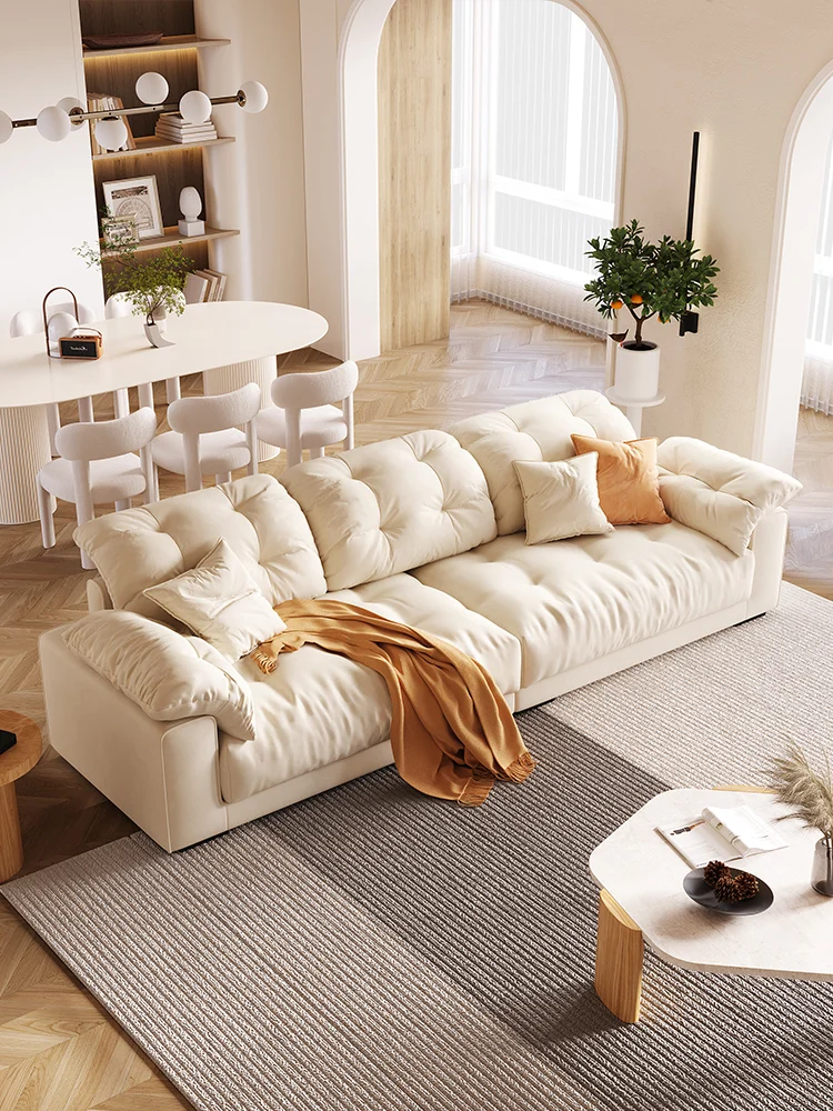 

Living Room Modern Minimalist Nordic Light Luxury Small Apartment Fabric Cloud Sofa
