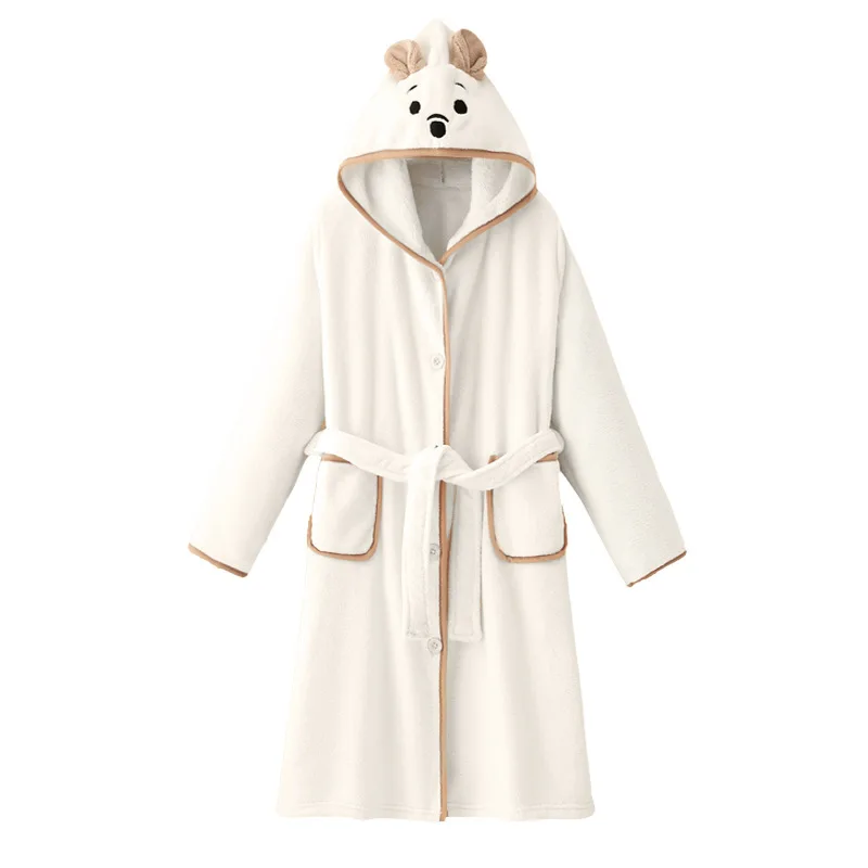 Winter Kids Boys Cartoon Cute Bathrobe Strong Water Absorption Sleepwear Increase and Thicken Hooded Homewear Coral Fleece Robes