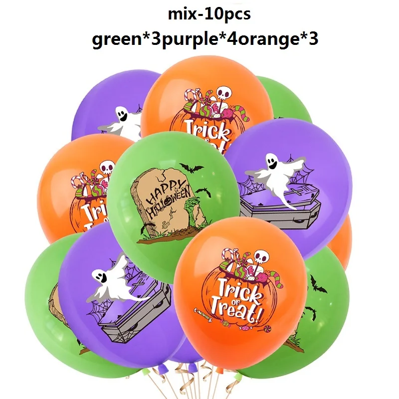 10 Pz/Lotto Happy Halloween Palloncino In Lattice 12 Pollici Dolcetto O Scherzetto Palloncino In Lattice Palloncino In Lattice Fantasma Di Halloween