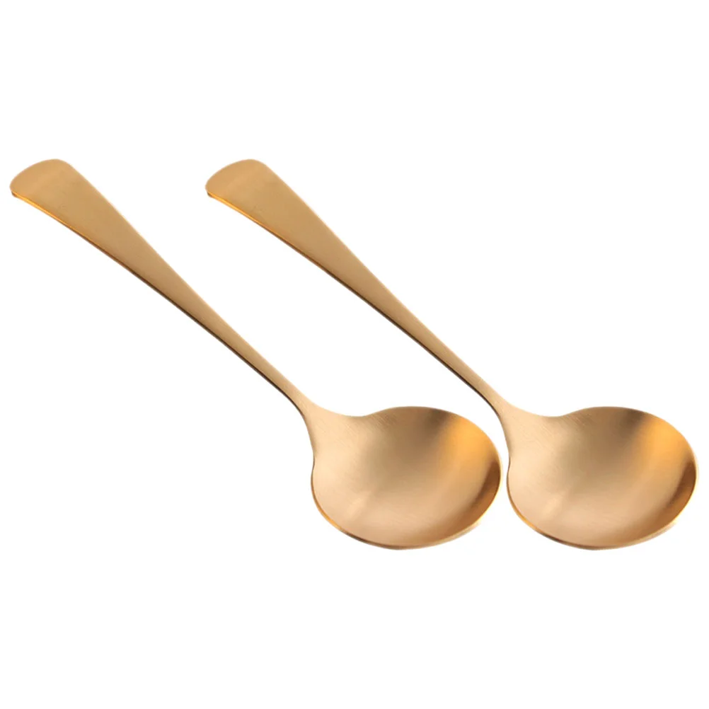 

2 Pcs Handmade Pure Copper Spoon Metal Home Supplies Simple Porridge Spoons Soup Portable Tableware Scoops