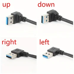 High - Speed USB 3.0 Right Angle Extension Cable with 90° Adapter for Enhanced Data Transfer & Fast Charging (4 Strips)