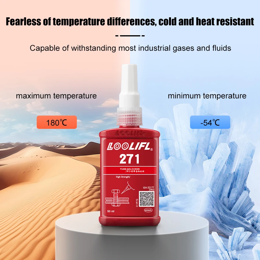 LOOLIFL 271 50ml Super sticky Threadlocker Anti-loosening Fastening Glue Screw Adhesive  Anaerobic Glues Fastening Sealant 5