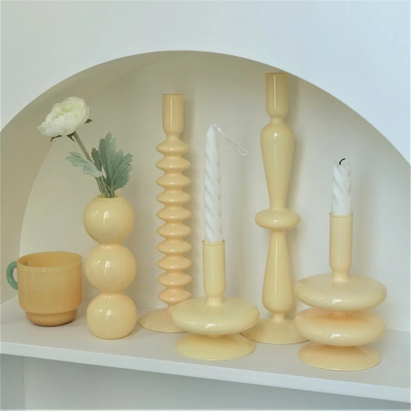 European Ivory Color Candle Holders Simple Wedding Decoration Living