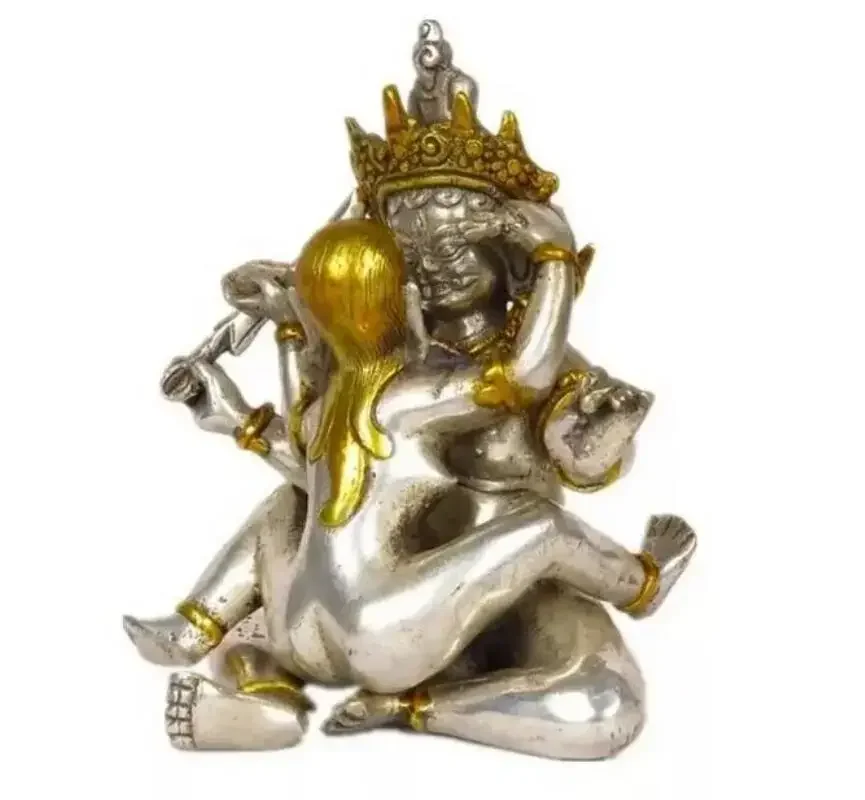 

Латунная статуя буддистского храма Hevajra Yab-Ням счастливого секса Будды