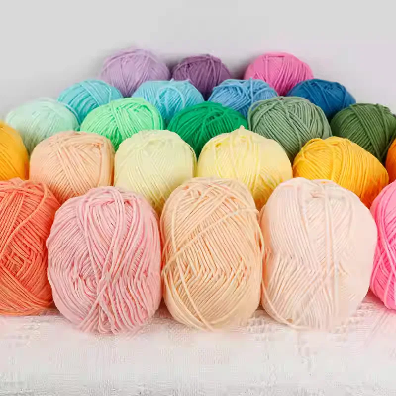 50g Soft Wool Milk Cotton Yarn Crochet Anti-Pilling Hand Knitting Thread For Cardigan Scarf Hat Baby Sweater Doll Supplies 2