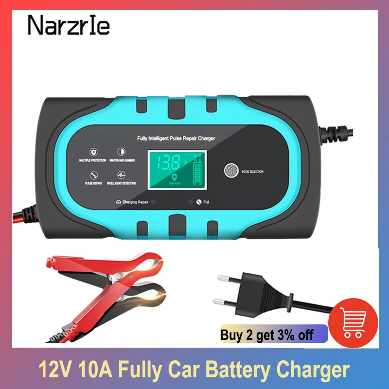 12V10A180WFullyAutomaticBatteryChargerTouchSwitchModeCarBatteryChargerforCar