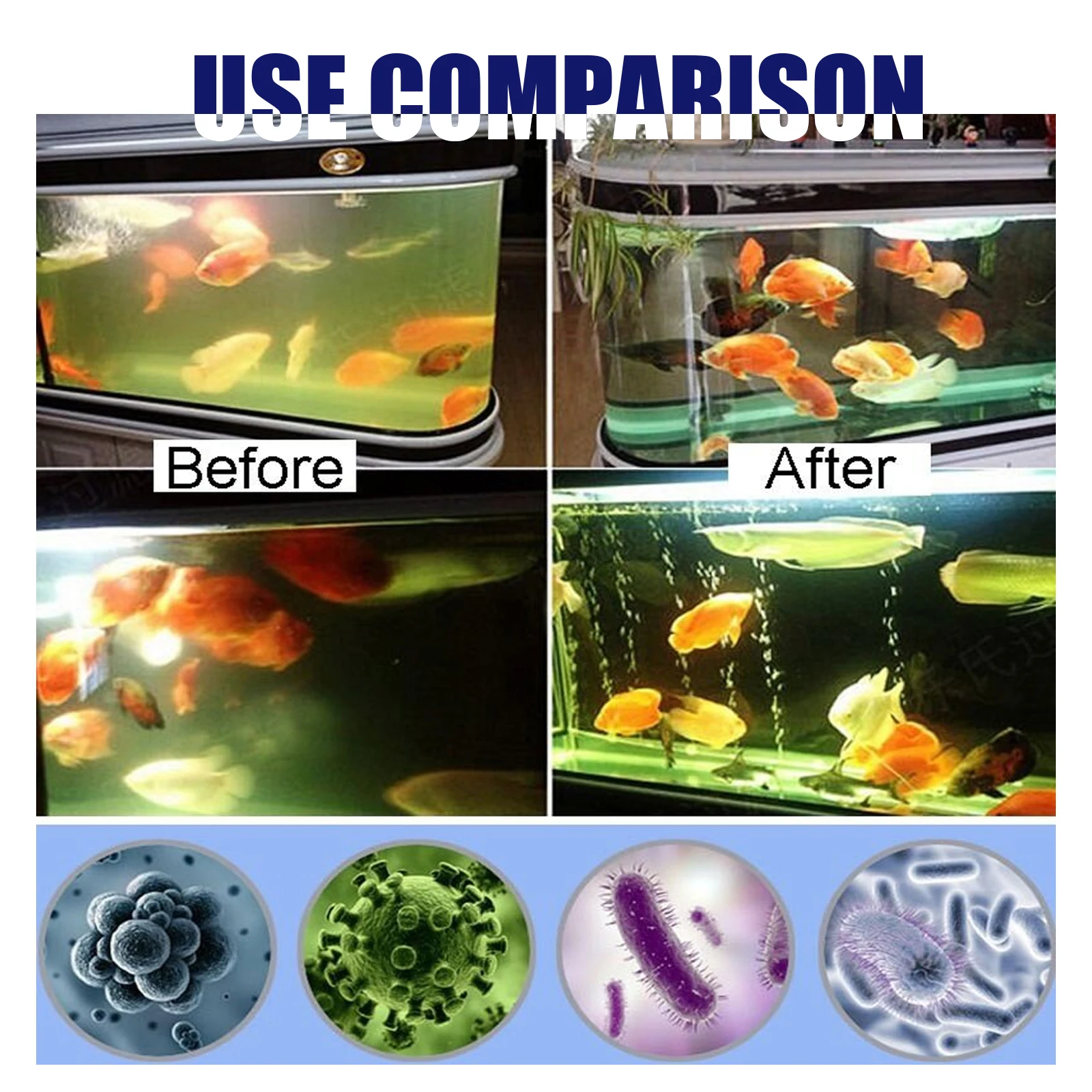 Aquarium Algae Cleaner Tablets for Fish Tanks, Ponds, Remove Moss, Green Water, Prevent Algae Growth, Copper Oxide Formula, Acti