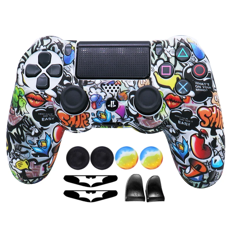 Měkké silikon pouzdro pro PS4 kůže regulátor příslušenství gamepad joysticku hry accessorries pro PLAYSTATION4 obal