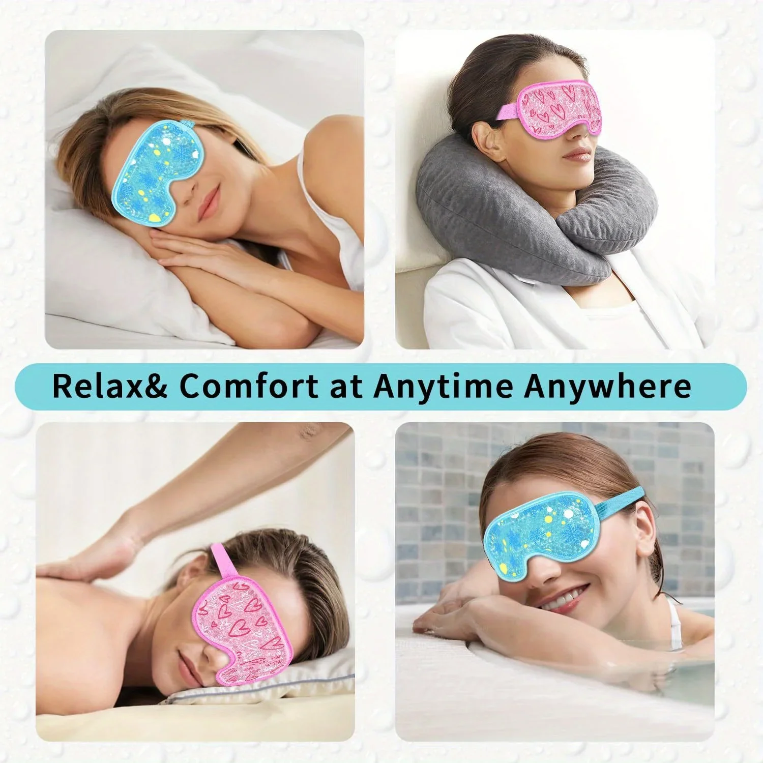 Cooling Eye Mask with Gel Bead Reusable Cold Compress Ice Pack Sleeping Eye Cooling Pad for After Eyelid Surgery Skin Care Tools
