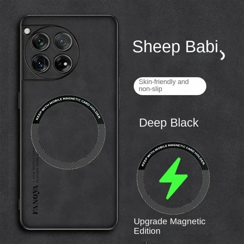 Vintage Sheepskin Magnetic Leather Phone Case with Magsafe Wireless Charging Compatibility