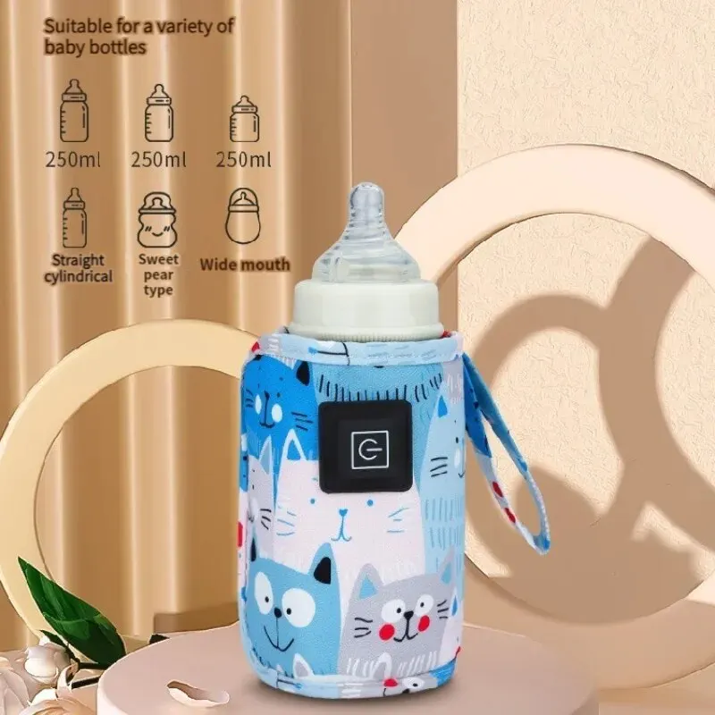 가정용 USB 우유 워머, 일정한 온도, 3 기어 조절, 야외 휴대용  범용 병, 따뜻한 슬리브, 1 개