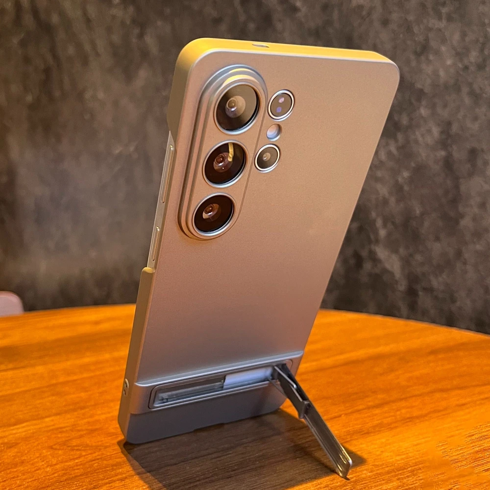 Ultra Invisible Folding Stand Holder Frosted Shockproof Phone Case - Enhanced Protection