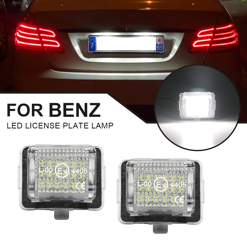 OZ-LAMPE Led-kentekenplaatverlichting voor Mercedes-Benz: C-CLASS W204/C204/ S204/W204, E-CLASS W212/C207/S212, S-CLASS W221/C216/R231, Teken met CAN-bus, kentekenplaatverlichting, led, 2 stuks