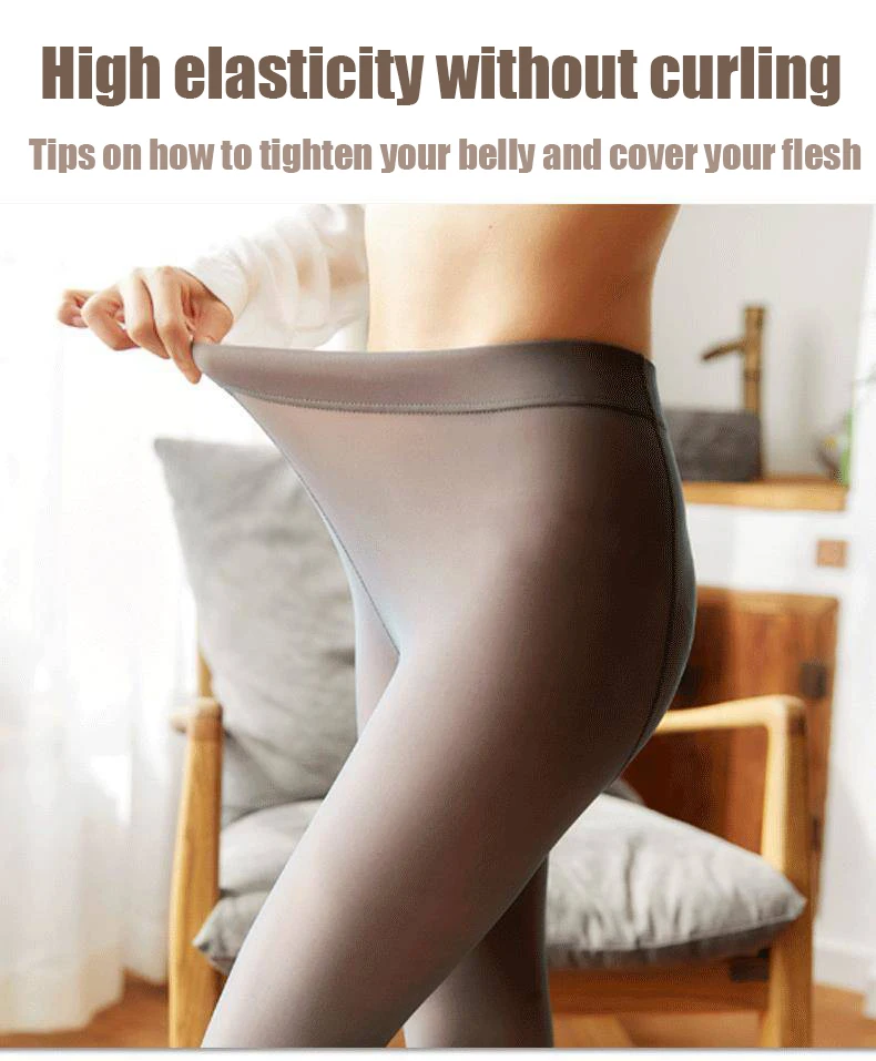 Description Picture 4 of item80g Women's Pantyhose Fake Translucent Tights Stretchy High Waist Thermal Leggings Female Autumn Winter Stockings Y2k Sexy Style