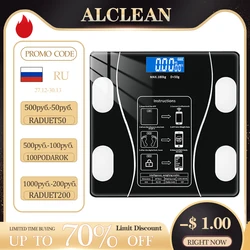 Bathroom Electronic Scales Floor Body Fat Scales LED Digital Smart Weight Scales Wireless Bluetooth Balance BMI Sync Application
