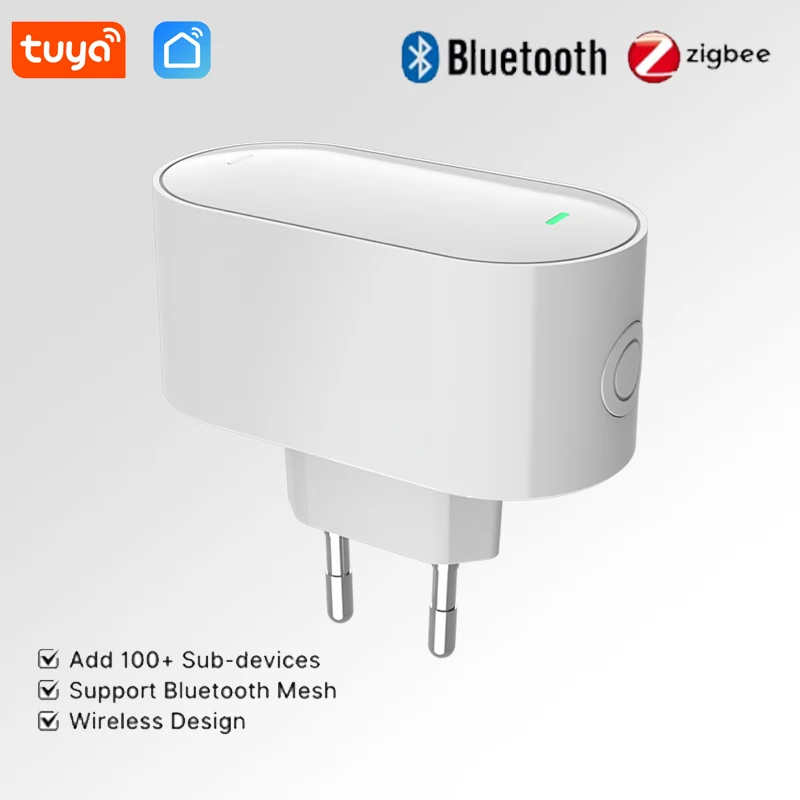 ZigBee Gateway Hub ZigBee/Bluetooth Mesh Plug-in Type Multi-mode Gateway Bridge Hub Supports Smart Home Automation Tuya