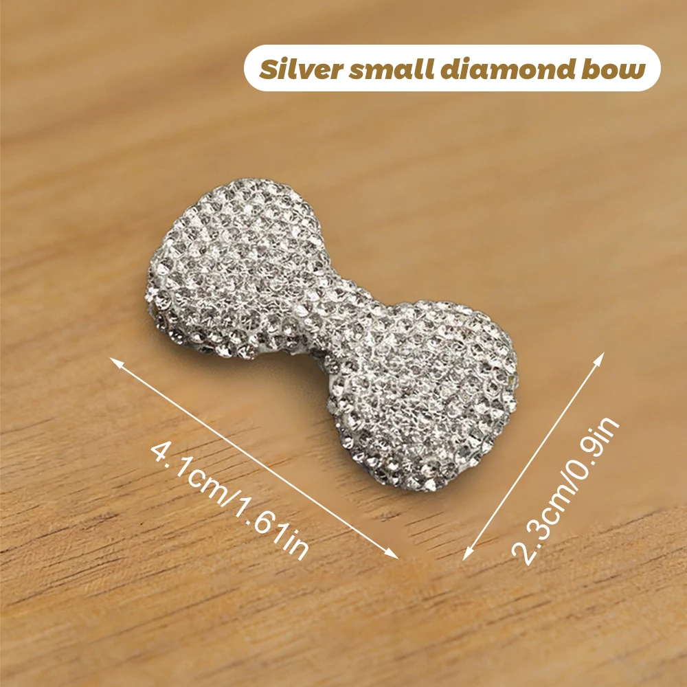 Süße Strass-Schleife, große, vollständig mit Strass besetzte Diamantschleife, flache Rückseite, Handy-/iPad-Hüllen-Dekoration, DIY-Bastelbedarf mit Klebstoff – Detail 2