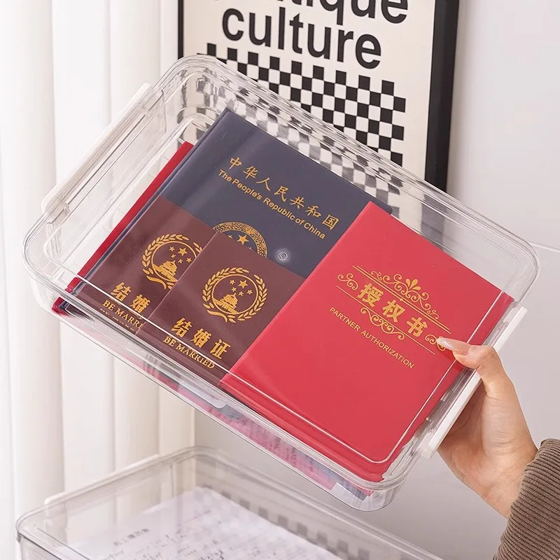 A4 Acrylic Document Organizer Transparent Desktop Paper Storage Box Exam File Holder Household Office Dust-Proof Card Case