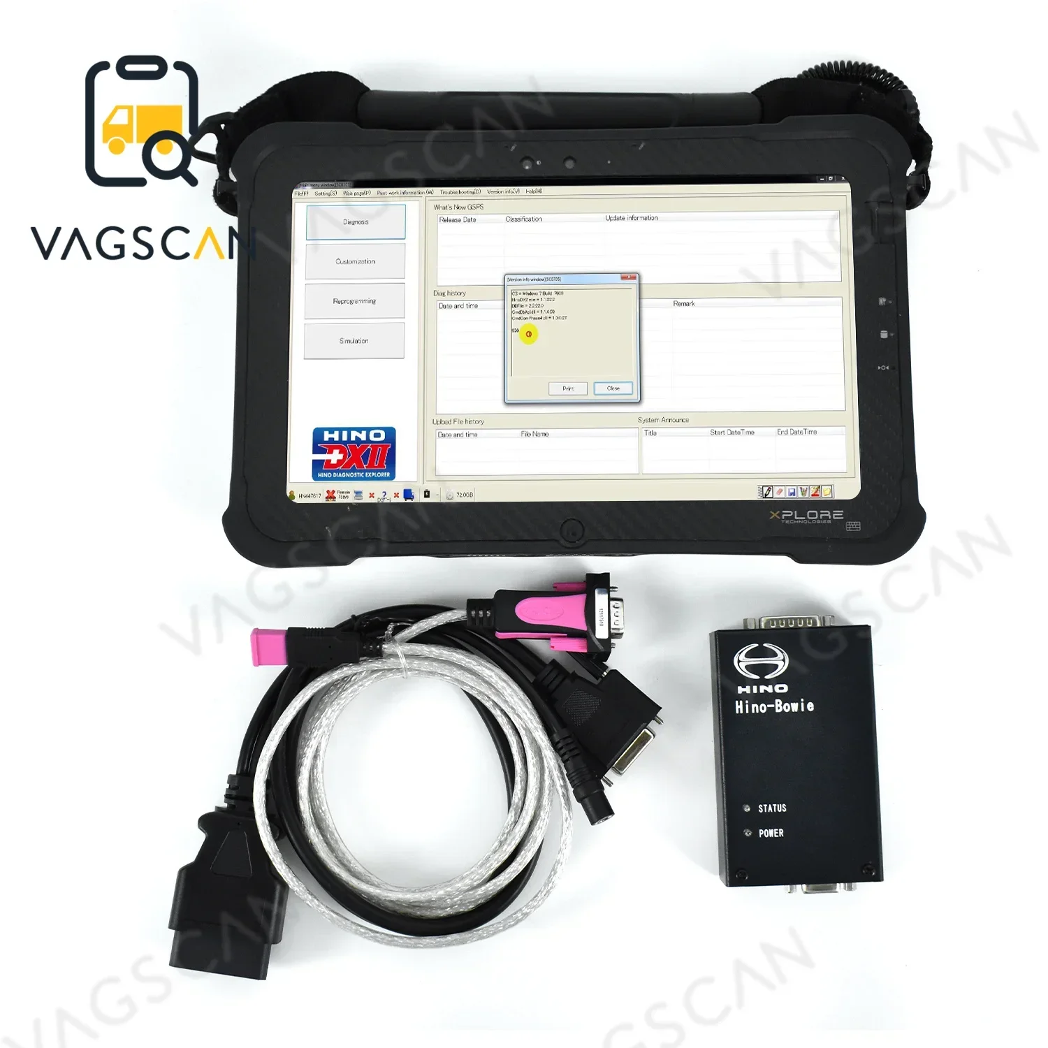 

Диагностический сканер Xplore, USB-кабель OBD2 для грузовиков Hino