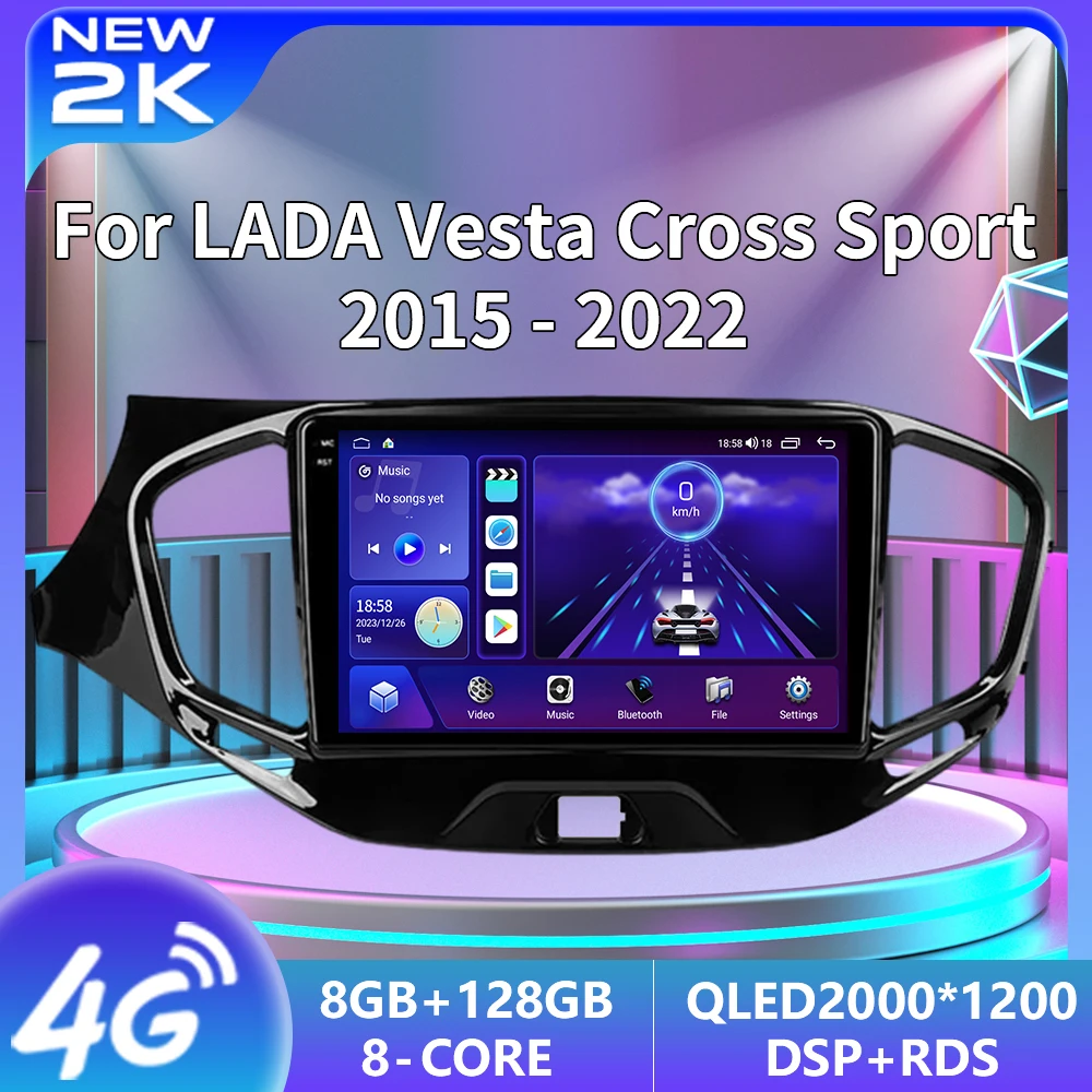 

2 Din Android 13 For LADA Vesta Cross Sport 2015 - 2022 Car Radio Multimedia Player Navigation GPS Carplay QLED Stereo GPS DVD