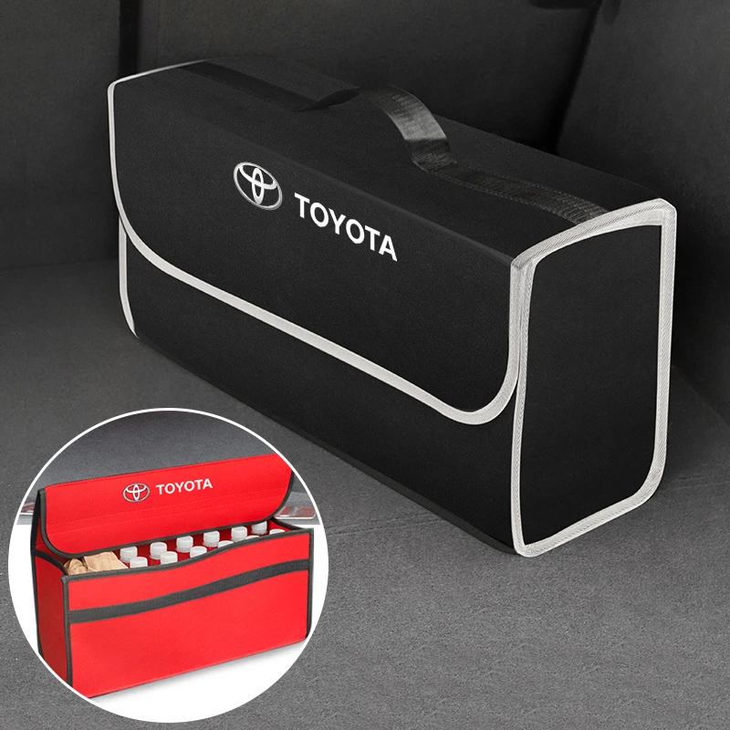 Car Trunk Storage Bag Organizer Sundries Stowing Tidying Box For Toyota