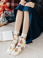 4 Pairs Christmas Socks Woman Funny Santa Claus Christmas snowman Socks Kawaii Cartoon Animal Girl Cute Novel Christmas Gift Soc 5