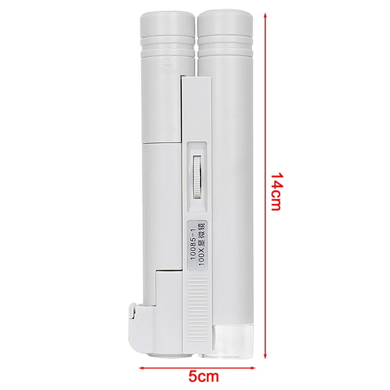 Microscopio Portatile 40X 80X 100X Mini Microscopio Portatile Tascabile Lampada A Led Lente D'Ingrandimento Pieghevole Per Gioielli Lente D'Ingrandime