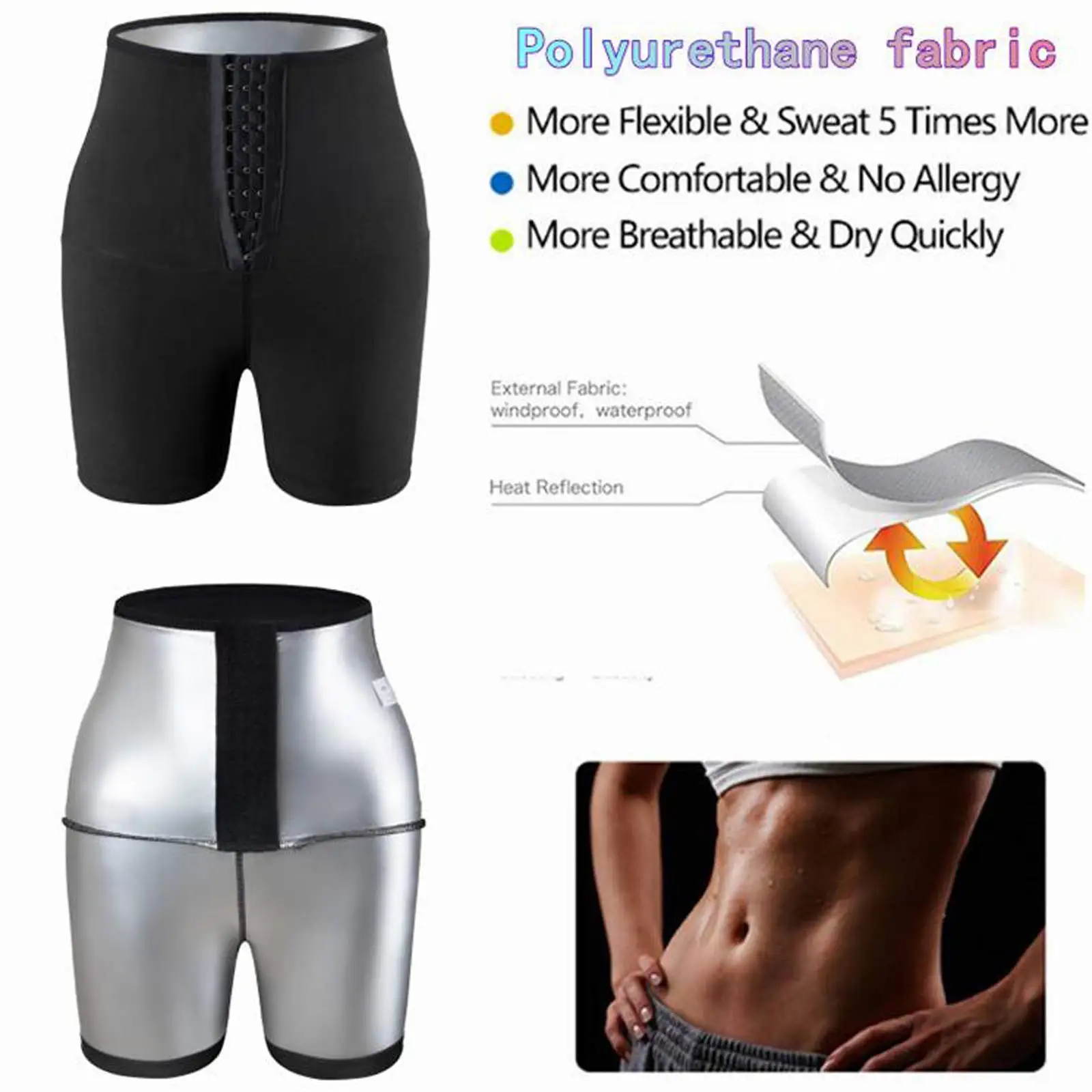 Sauna Sweat Short Pants Suits for Women High Waist Slimming Shorts Compression Thermo Neoprene Workout Body Shaper Thighs Pants