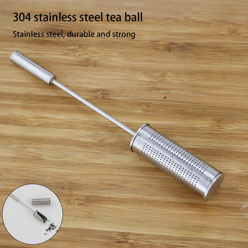 Tea Infuser Stainless Steel Pipe Steeper Loose Leaf Spice Mesh Strainer Integrated Filter Kitchen Gadgets Home