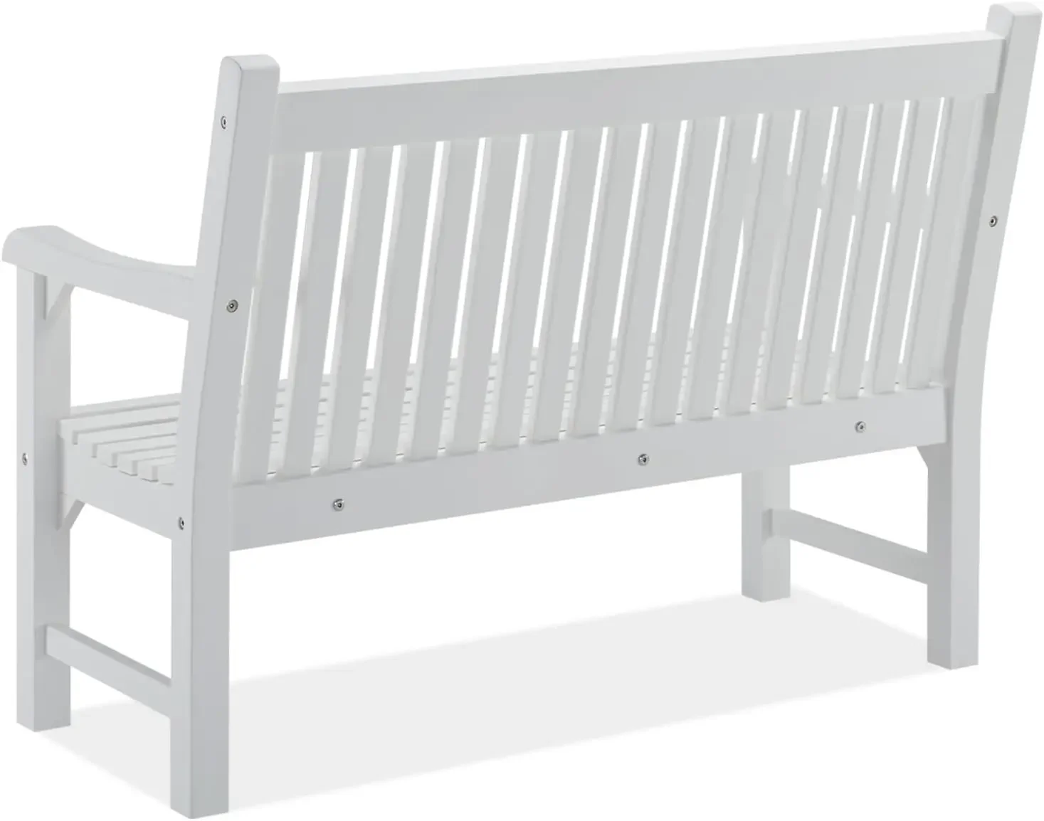 NEW-2-Person Poly Lumber Outdoor Bench with 700 Lbs Weight Capacity – Weatherproof Garden Seating for, Balcony Porch (White)
