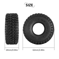 INJORA 62*24mm S4 All Terrain 1.0 Wheel Tires for 1/18 1/24 RC Crawler Car Axial SCX24 FCX24 Enduro24 AX24 (T2450) 2