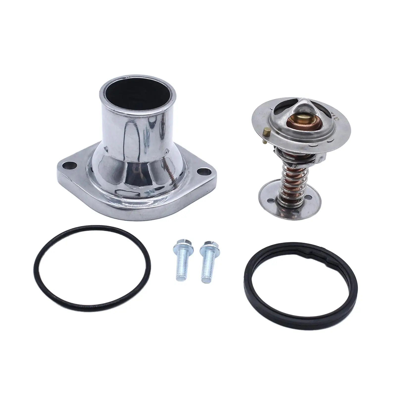 Water Neck & Thermostat Kit W/ Bolts Orings Ls Chrome Engine