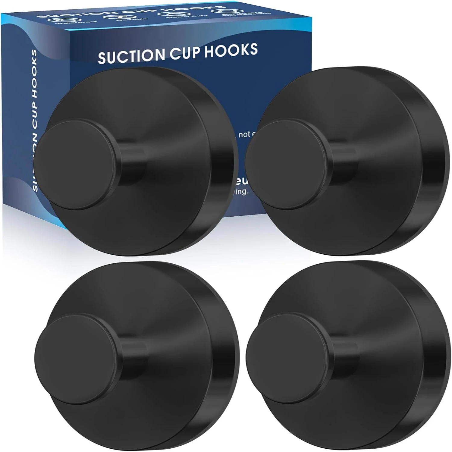 2pcs suction cup hooks Waterproof Towel Coat Bath Robe Hook Holder Bathroom Kitchen Glass Door Mirror Tile