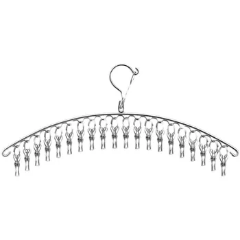 10/20 Pioli In Acciaio Inox Vestiti Asciugatura Gancio Antivento Appendiabiti Pinze Calzino Lavanderia Airer Gancio Biancheria Intima Calzini supporto 1