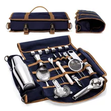 Bar Bartender Carrying Bag Creative Bartender Canvas Toolkit Pack Bar Tools Cocktail Shaker Set Storage Bag Only Bag