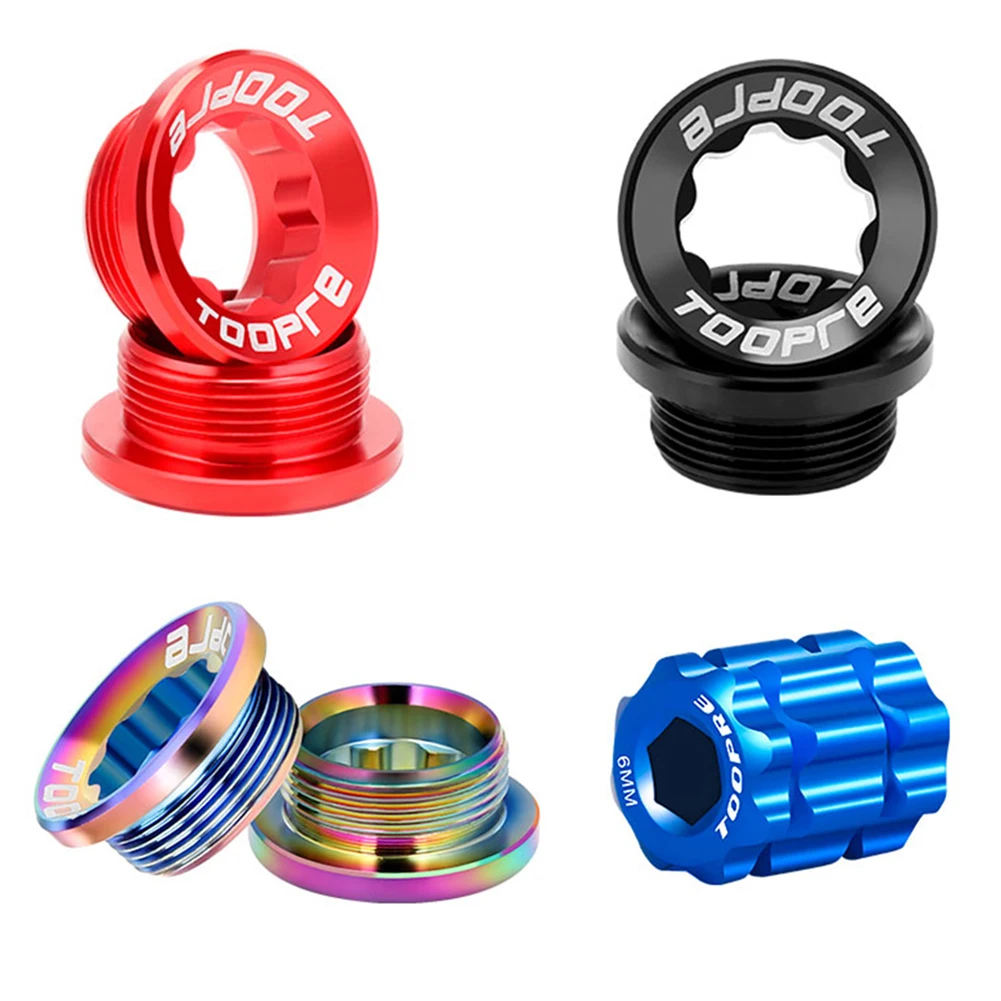 TOOPRE Mountain Bike Crank Cover Screws CAP CNC Aluminum Alloy M20x8mm BB Bottom Bracket Fixing Bolt Crankset Protective Case mountain bike crank cover