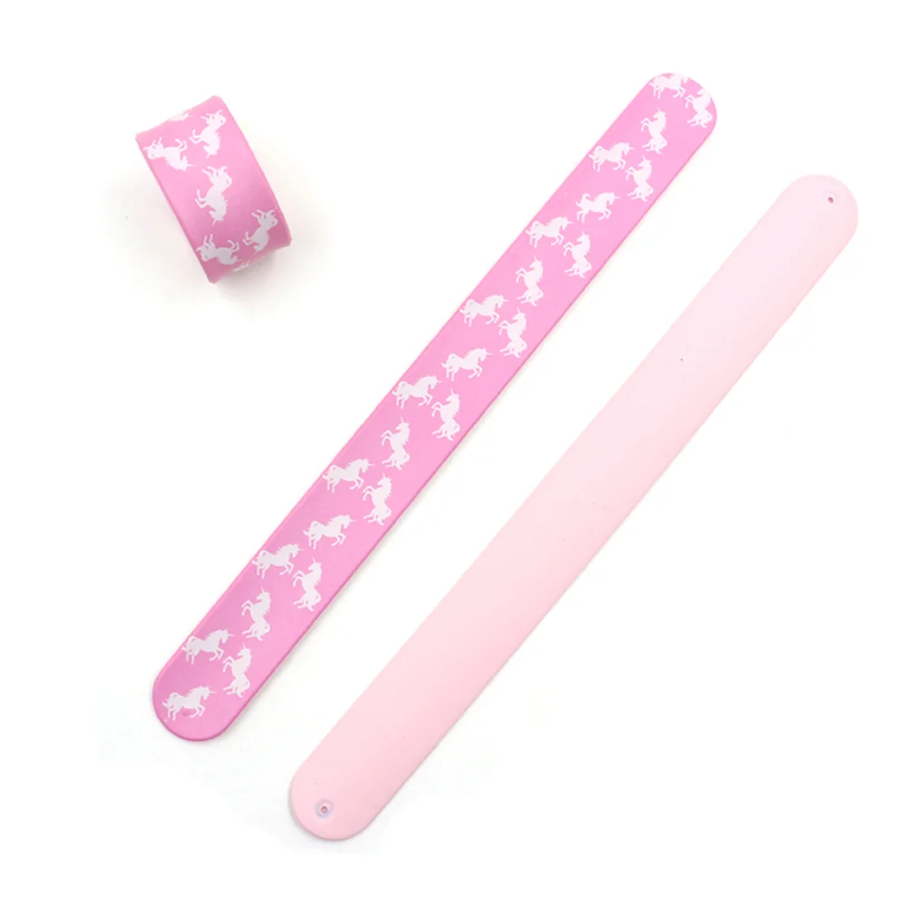 Unicorn Pattern Bracelets Silicone Lining Wristband Patting Hand Band Party Favor Gift for Children Kids