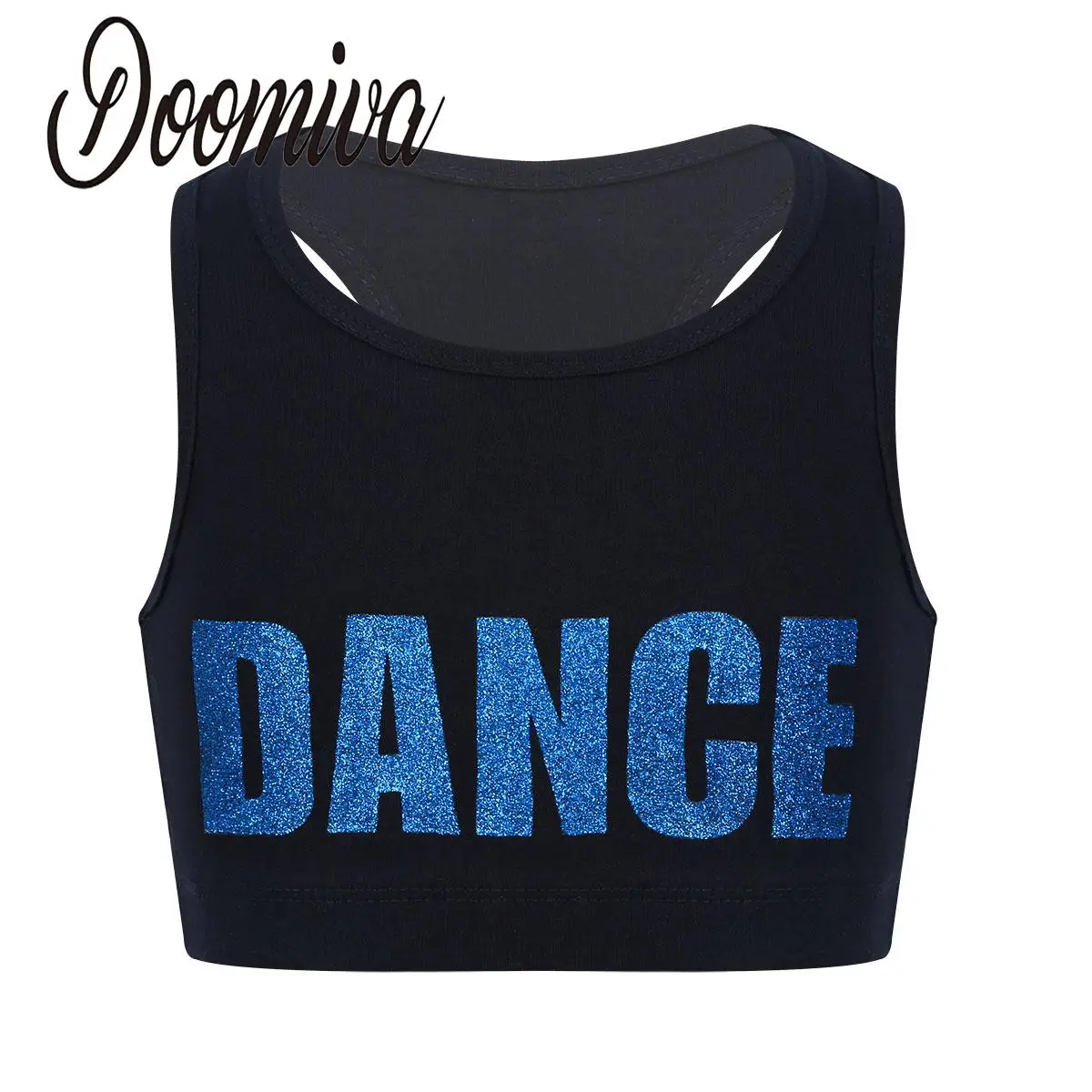 

Girls Street Hip-hop Dance Crop Tops Kids Sleeveless Letters Printed Vest Shirts for Dance Stage Performance Workout Sports Bra
