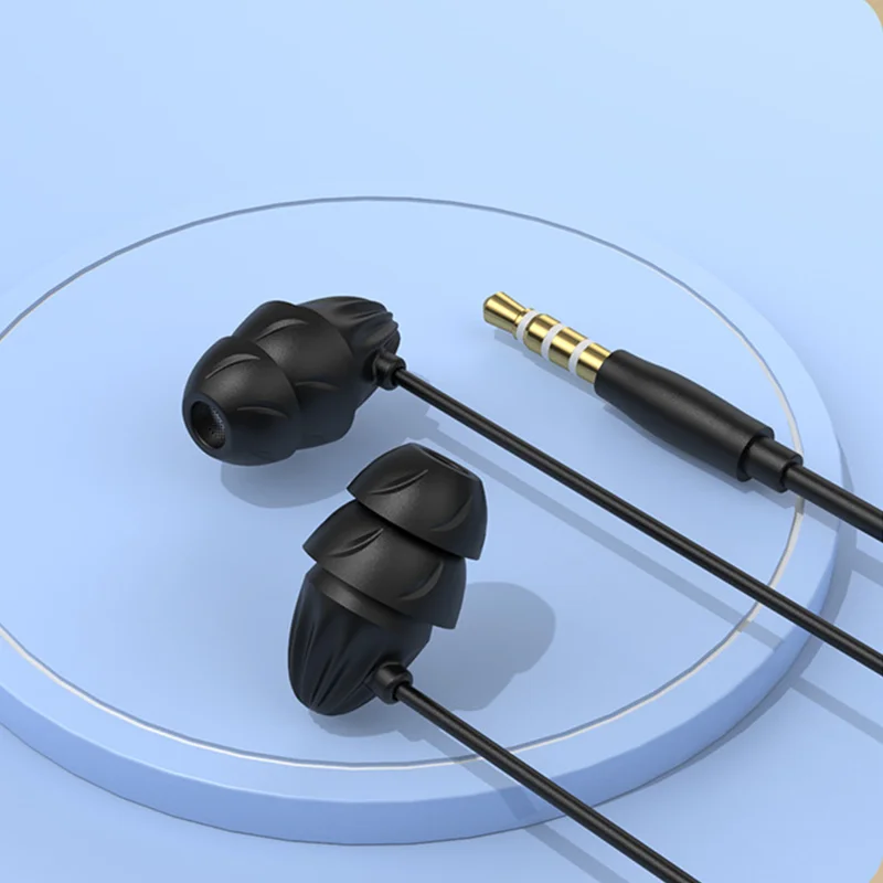 HiFi Surround Sound Noise-Reduction Sleep Earbuds with Mic - Soft Wired Headphones