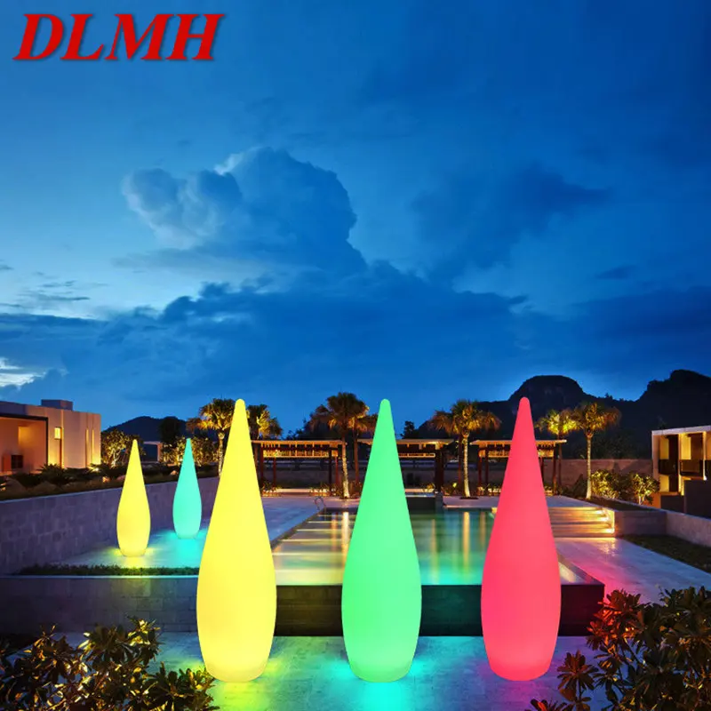 

DLMH Modern Landscape Lamp USB 16 Colors LED Remote Control Creative Water Droplet Lawn Light Waterproof IP65 for Garden
