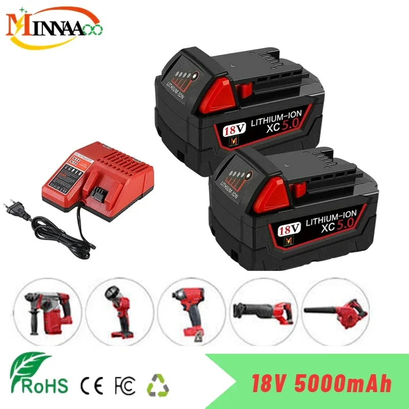 

Original 18V 6.0Ah/9.0Ah For Milwaukee M18 battery 48-11-1815 48-11-1850 2604-22 2604-20 2708-22 2607-22 power Tools Battery