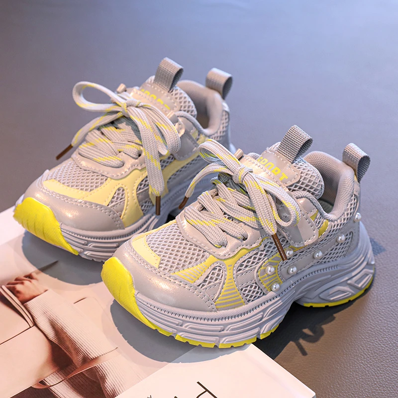 Girls Breathable Mesh Sneakers for School and Sports