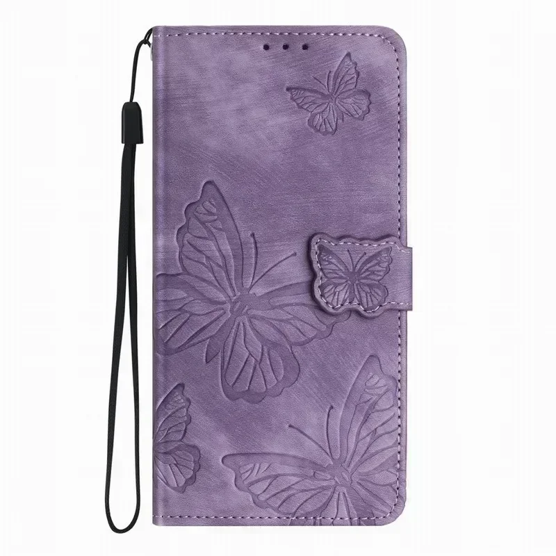 Charming Butterfly Design Phone Wallet Case - Stylish and Protective Cover